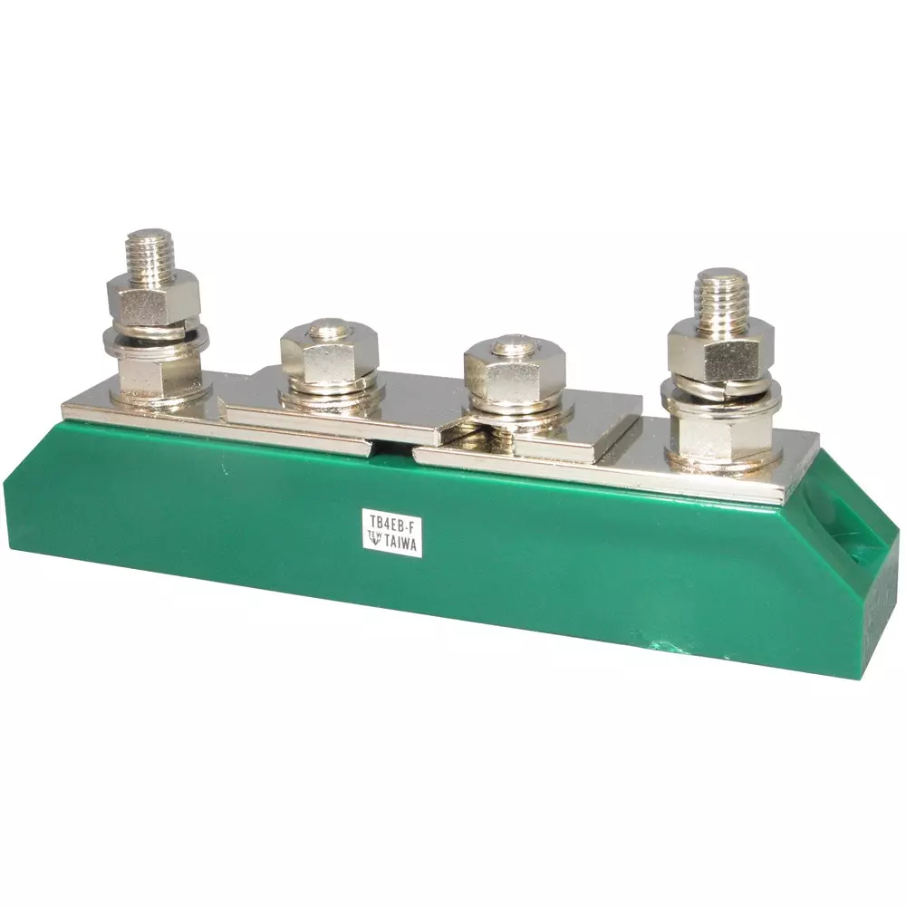 Taiwa Electric Industry Terminal Block 300 Amp Rated Current Green, TB4EB-FGN
