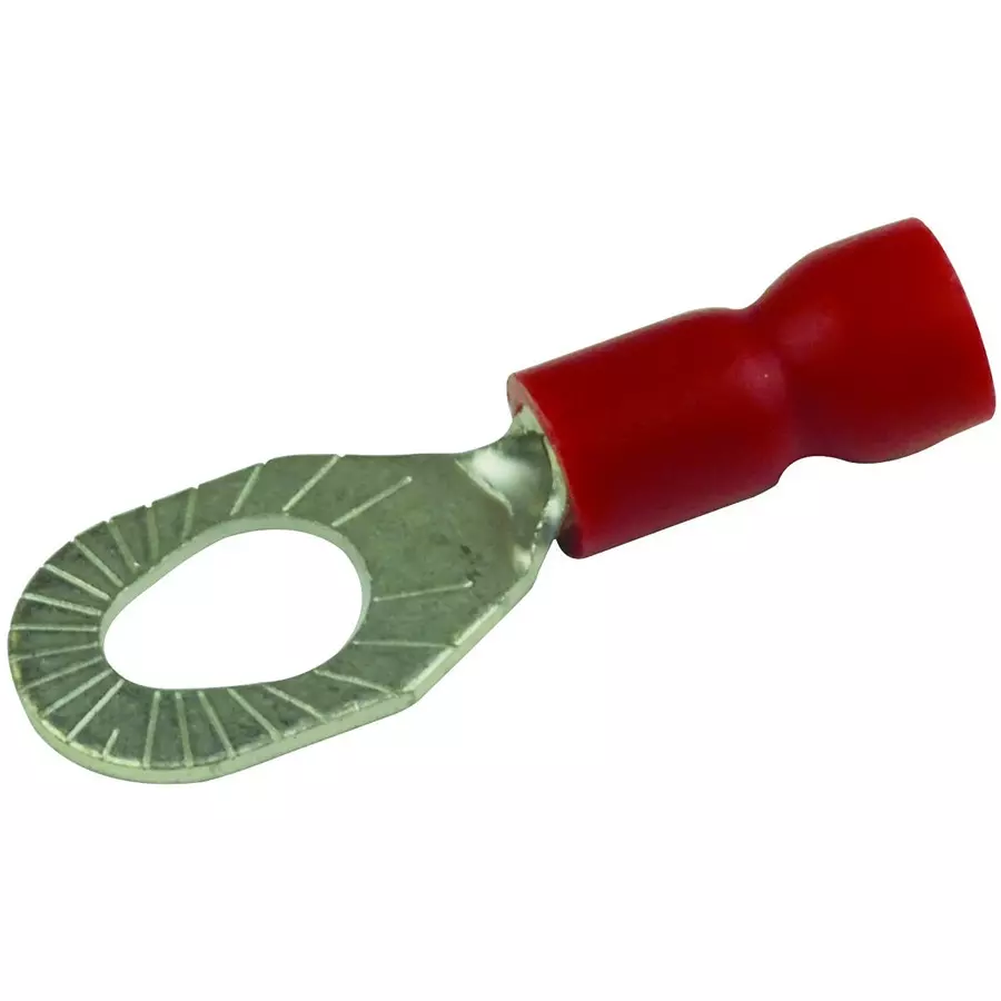 MULTICOMP PRO Ring Crimp Terminals TERMINAL, RING TONGUE, #6/#8/#10, RED, MC29467 (Pack of 100)