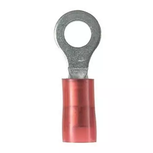 PANDUIT Ring Crimp Terminals TERMINAL, RING TONGUE, #6, 18AWG, RED, PN18-6R-M (Pack of 5)