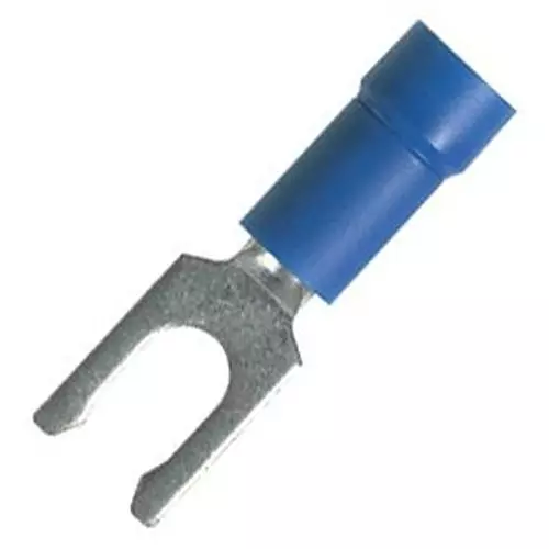 PANDUIT Spade Crimp Terminals TERMINAL, FORK, #10, 16-14AWG, BLU, PV14-10F-C (Pack of 2)