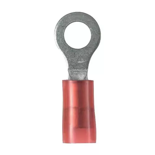 PANDUIT Ring Crimp Terminals TERMINAL, RING TONGUE, M6, 18AWG, RED, PN18-14R-M (Pack of 10)