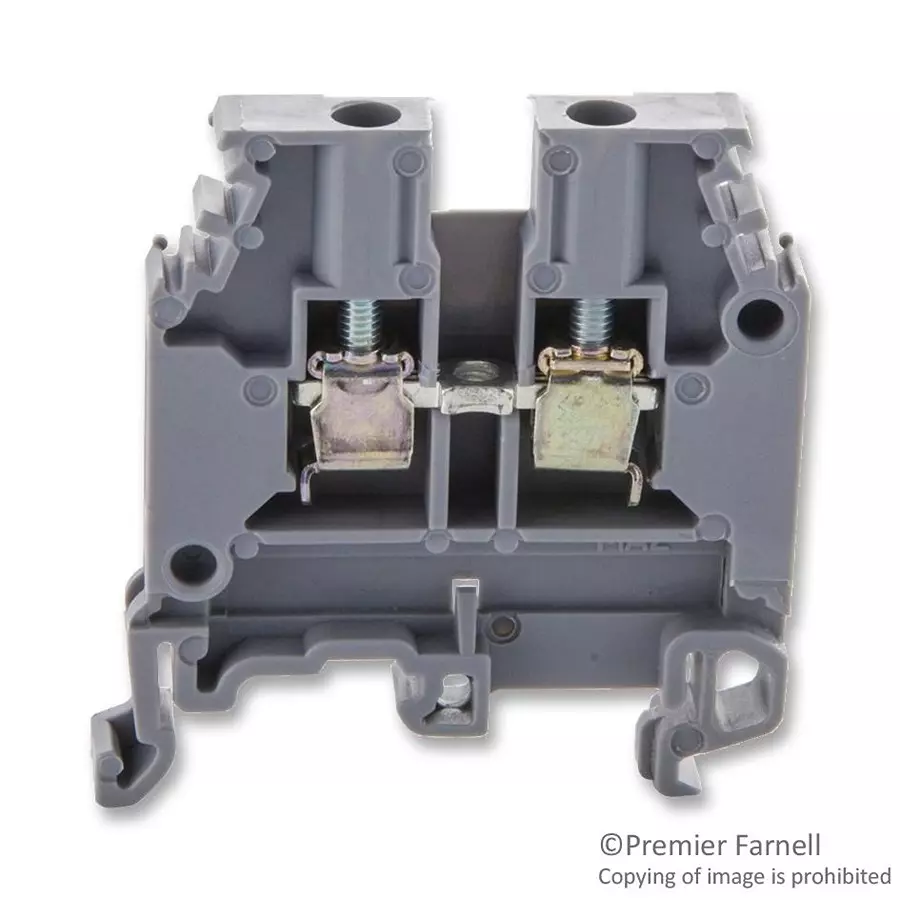ENTRELEC - TE CONNECTIVITY TERMINAL BLOCK, DIN RAIL, M4/6, 22-10AWG, 011511607