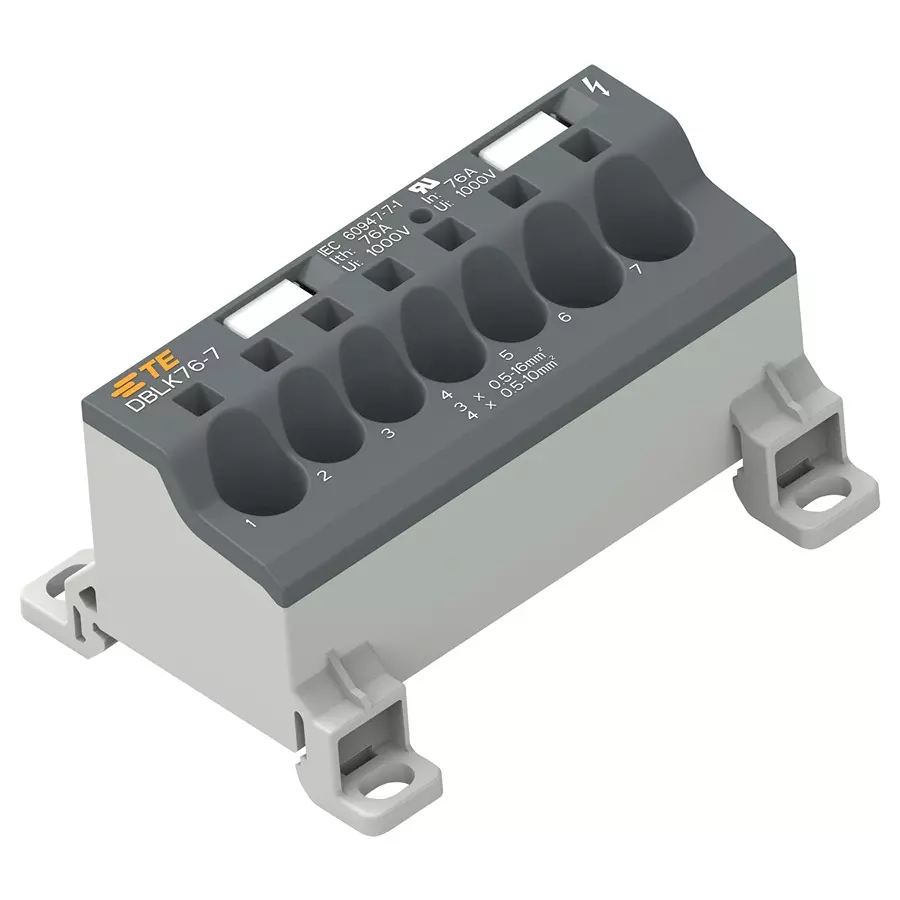 ENTRELEC - TE CONNECTIVITY TB, POWER DISTRIBUTION, 7POS, 4AWG, 1SNL407610R0000.