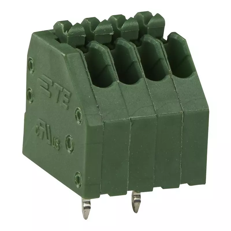 TE CONNECTIVITY Terminal Block, Wire To Board, 3Pos, 26-20Awg, Green, 1-2834021-3 (Pack of 10)