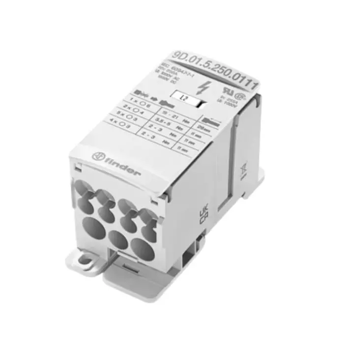 Finder Non-Fused Terminal Block 12 Way 120 mm² 100 kA 1000/1500 V AC/DC White, 9D.01.5.250.0111