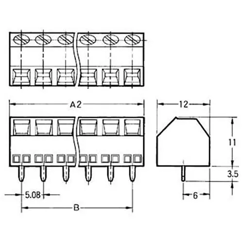 Omron PCB Terminal Block Inclined 5-Pole, XW4E-05C1-S1