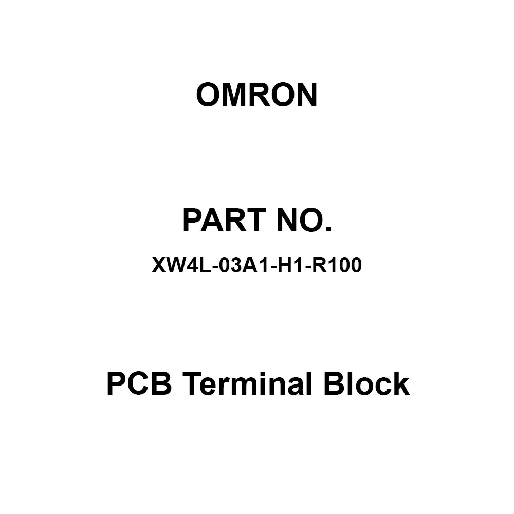 Omron PCB Terminal Block 3 Pole, XW4L-03A1-H1-R100 (Pack of 100)