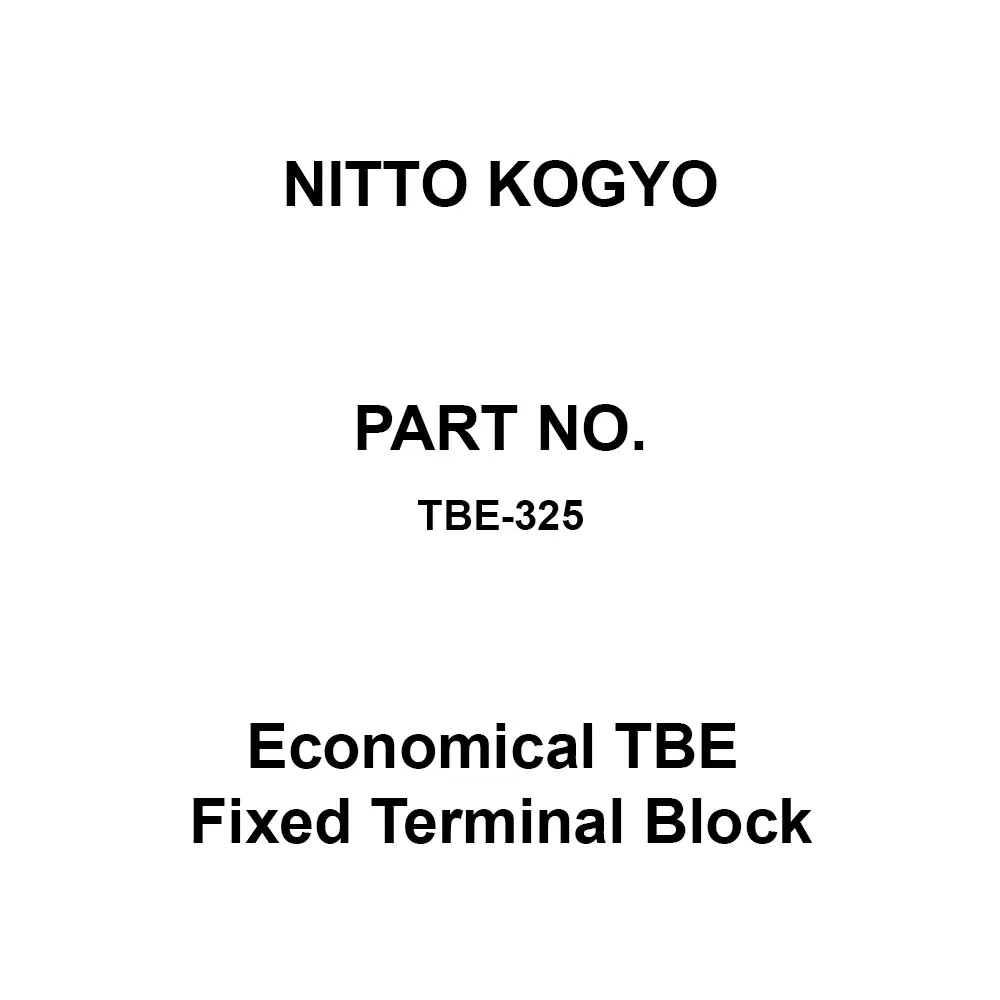 NITTO KOGYO Economical TBE Fixed Terminal Block 25-Pole, TBE-325