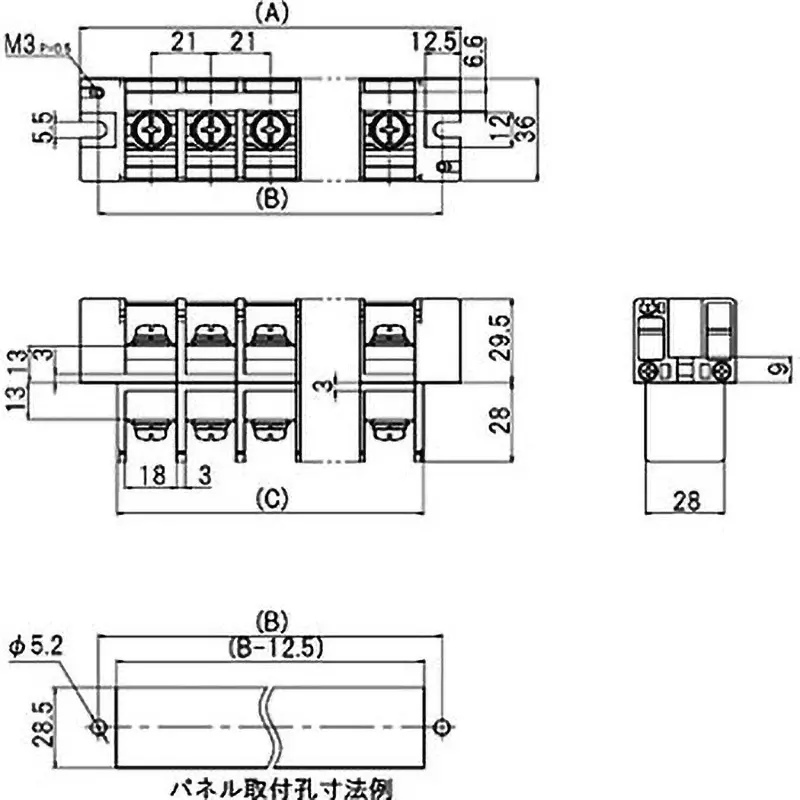 sato-parts-terminal-block-through-type-2-pole-1000-m-or-more-dc500v-ml-5100-m6-2p