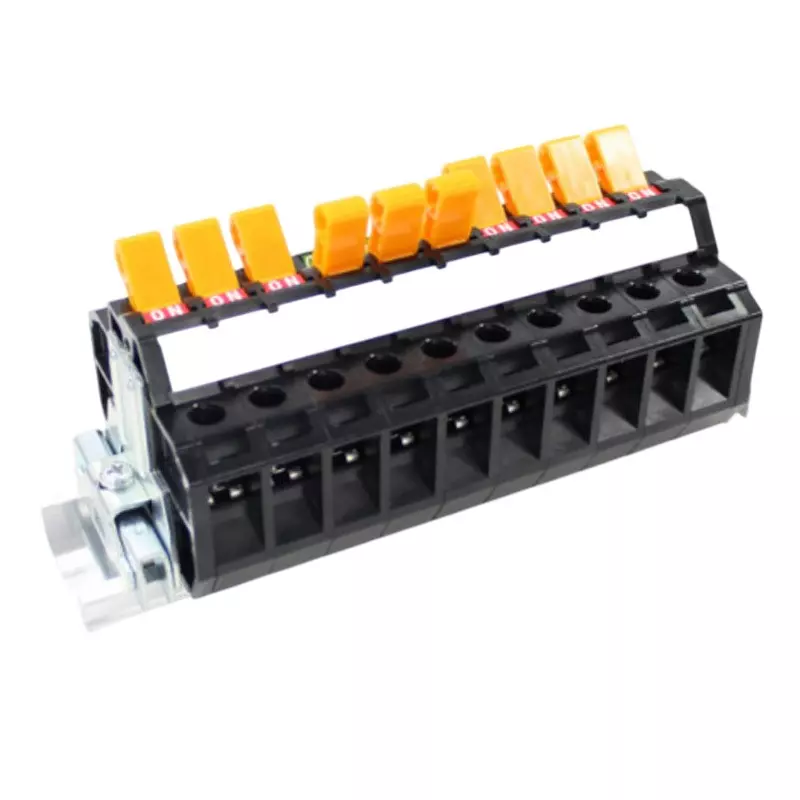 Toyo Giken Assembly Terminal Block Screw Up 1 Stage 11.5 mm Spacing DIN35 mm 9 Pole, DTSL-30-9P