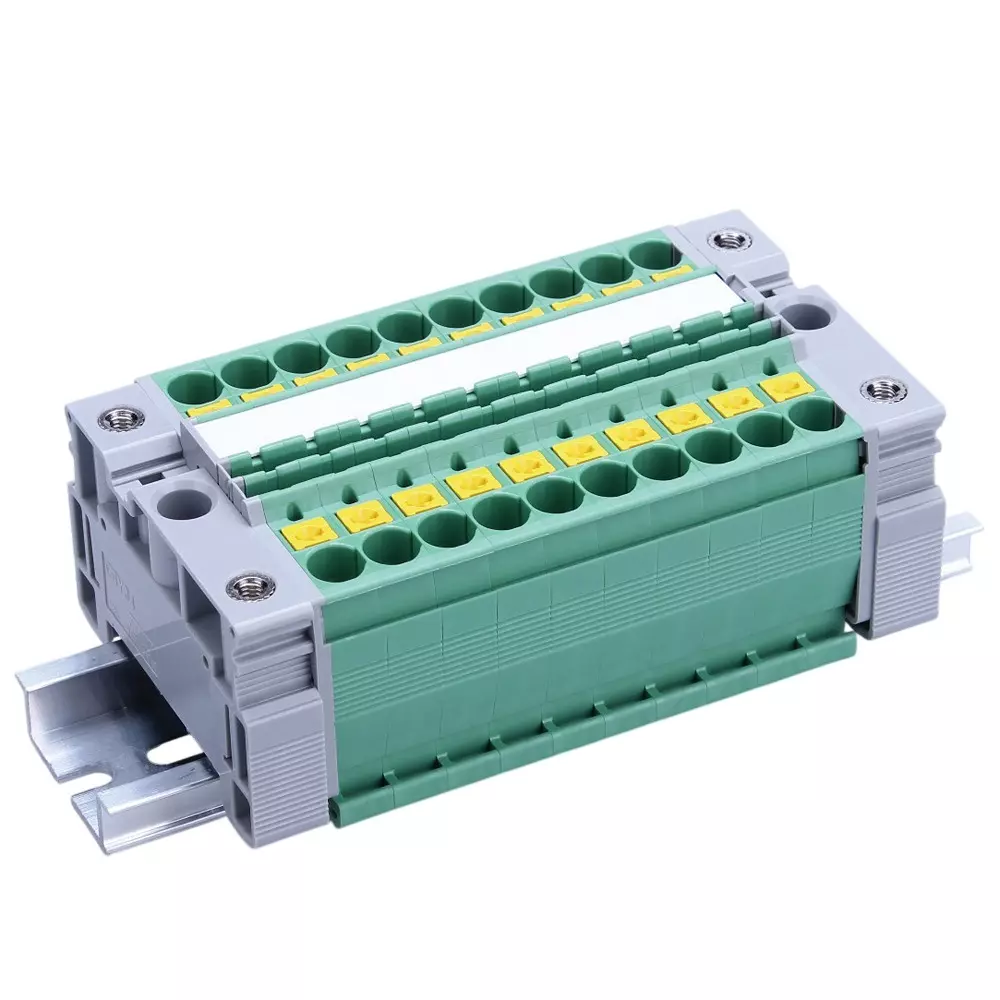 Toyo Giken Assembly Terminal Block Spring Lock 8.2 mm Spacing 1 Stage 31 Pole 12 to 13 mm Wire Stripping Length, VTXL-6/2-PE-31P