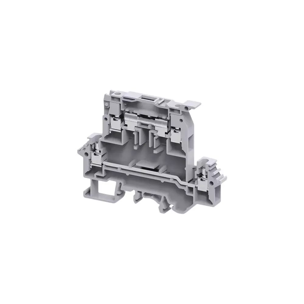 Connectwell Screw Clamp Fuse Terminal Block 4 mm² Wire Size 2 Level 5 × 20 mm 0.5 A DIN Rail Mount Polyamide, DDFL4U0.5A