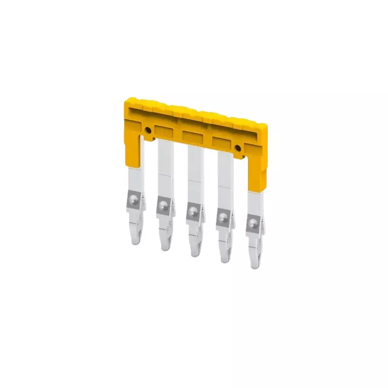 Connectwell Terminal Block Jumper Pluggable 5 Pole Insulated 8 mm Pitch Polyamide for 5 mm Wide Spring Clamp Terminal Blocks, JX6/5