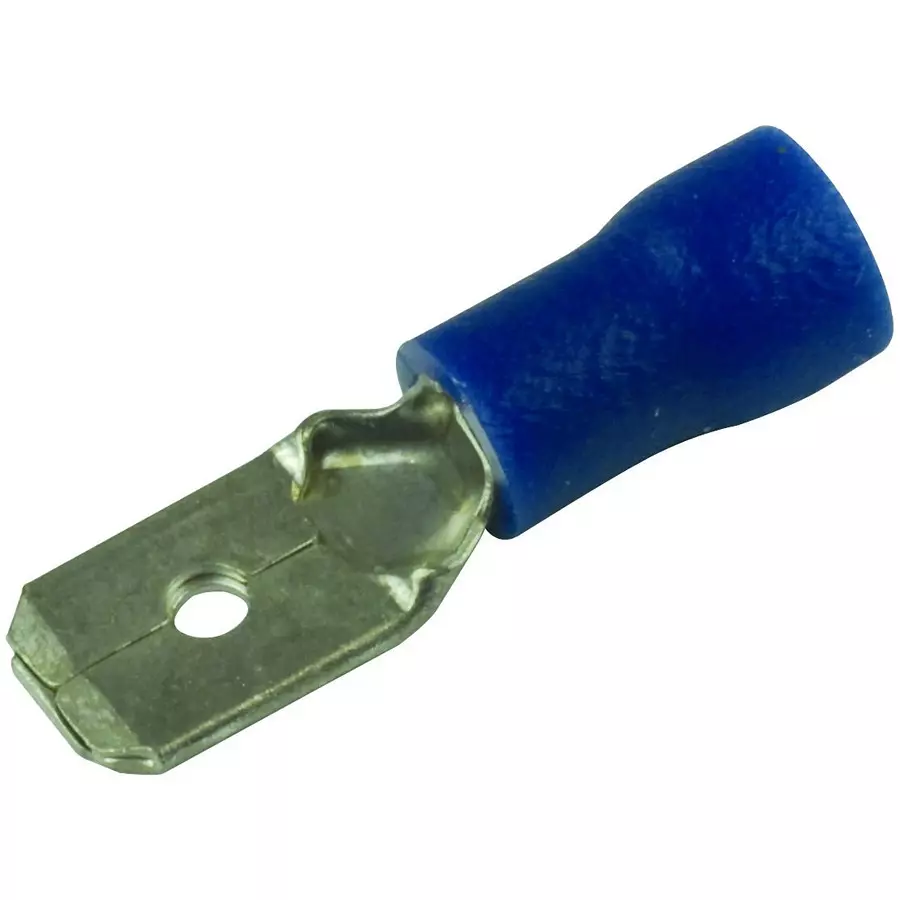 MULTICOMP PRO Quick Disconnect Crimp Terminals TERMINAL, MALE DISCONNECT, 0.25IN, BLUE, MC29454 (Pack of 100)