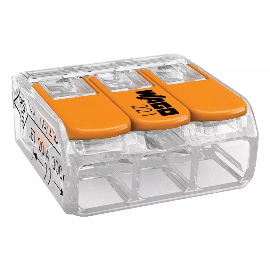 Wago TERMINAL BLOCK, PLUGGABLE, 3POS, 10AWG, 221-613 (Pack of 30 Pcs)