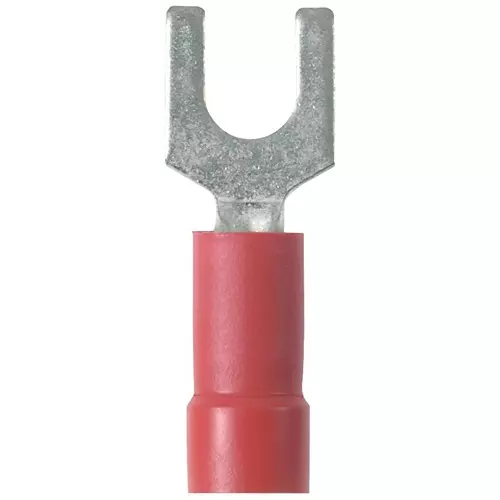 PANDUIT Spade Crimp Terminals TERMINAL, FORK, #6, 22-16AWG, RED, PV18-6F-CY (Pack of 2)