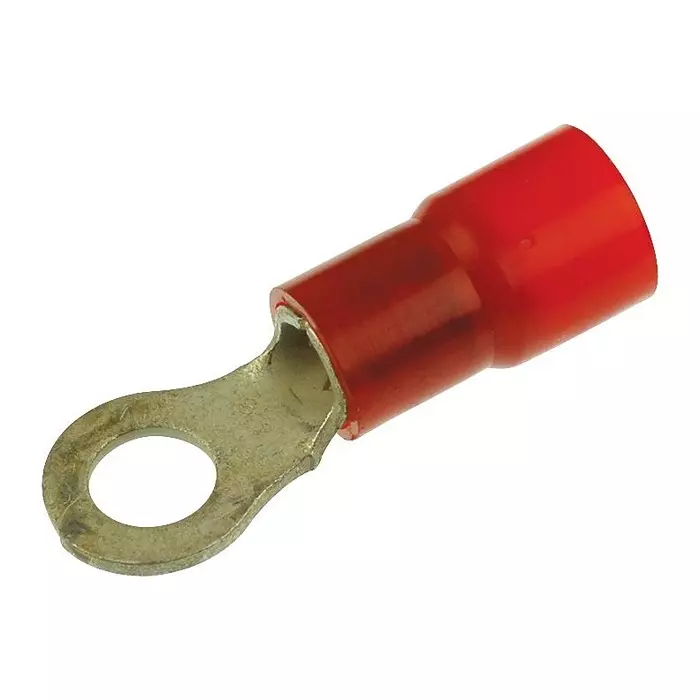 MOLEX Ring Crimp Terminals TERMINAL, RING TONGUE, 5/16", 2AWG, RED 19067-0098