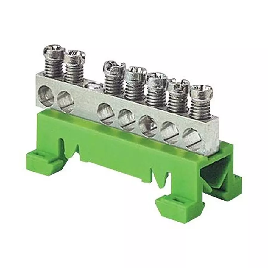 ENTRELEC - TE CONNECTIVITY DISTRIBUTION BAR, 7POS, 22MM, GREEN, 1SNA356101R0200