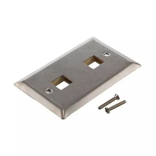 L-COM Wall Plate, Ss, 2 Keystone Style Jack, Lc-Wpssk-02