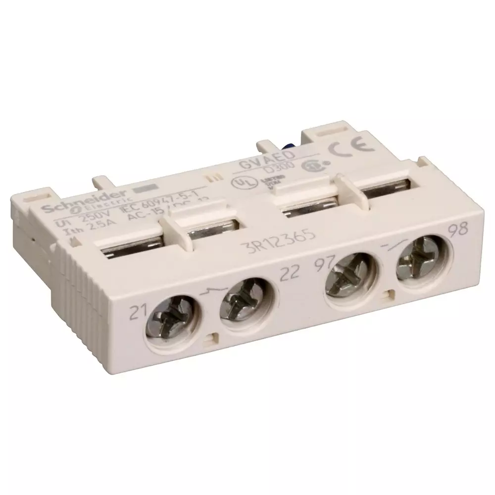 SCHNEIDER ELECTRIC Auxiliary Contact Block, 1No + 1Nc, Gvaed011
