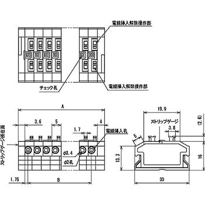 Sato Parts ML-1700-C for Screwless Terminal Block Relay 10 Pole 100 mΩ or More (DC500V), ML-1700-C-10P