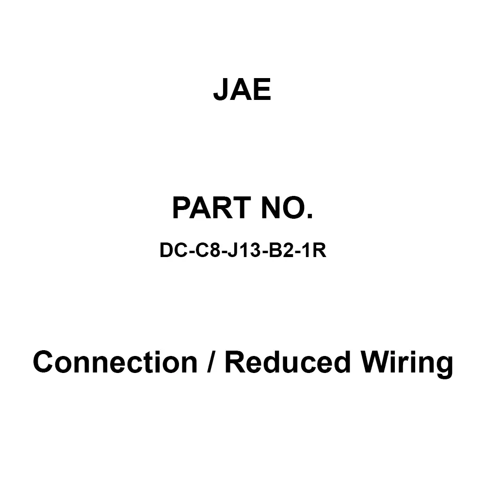 JAE Connection / Reduced Wiring (Control Devices) for Shell size DC, DC-C8-J13-B2-1R (10 Pcs Set)