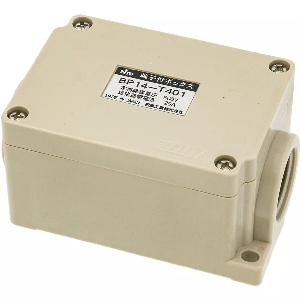 NITTO KOGYO Terminal Block Box Reinforced PBT Body: Light beige (5Y7/1), BP14-T401