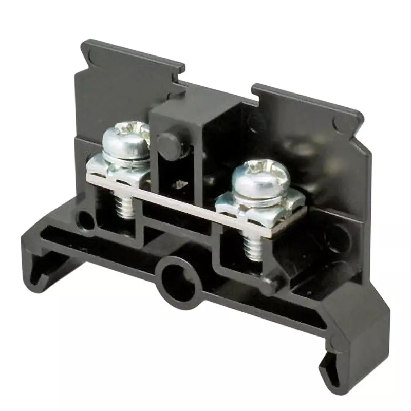 Toyo Giken Rail Terminal Block PT Series 600 V AC/DC Screw Type Insulation Resin Black 16 mm Spacing M3.5×8 Screw 16/22 A JIS, PT20