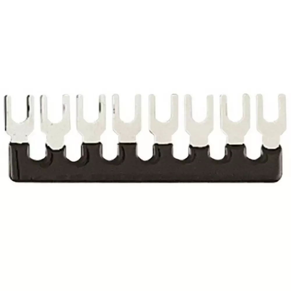 Toyo Giken Short Bar (B Type) C2680R & Ni Plating PVC Black 7 mm Spacing 6 Pole 15 A JIS Current Rating, BB7A-6