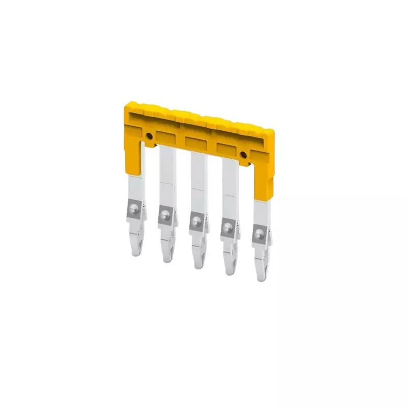 Connectwell Terminal Block Jumper Pluggable 5 Pole Insulated 6 mm Pitch Polyamide for 5 mm Wide Spring Clamp Terminal Blocks, JX4/5