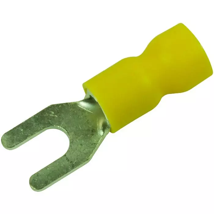 MULTICOMP PRO Spade Crimp Terminals TERMINAL, SPADE/FORK, #6, CRIMP, YELLOW, MC29622 (Pack of 50)