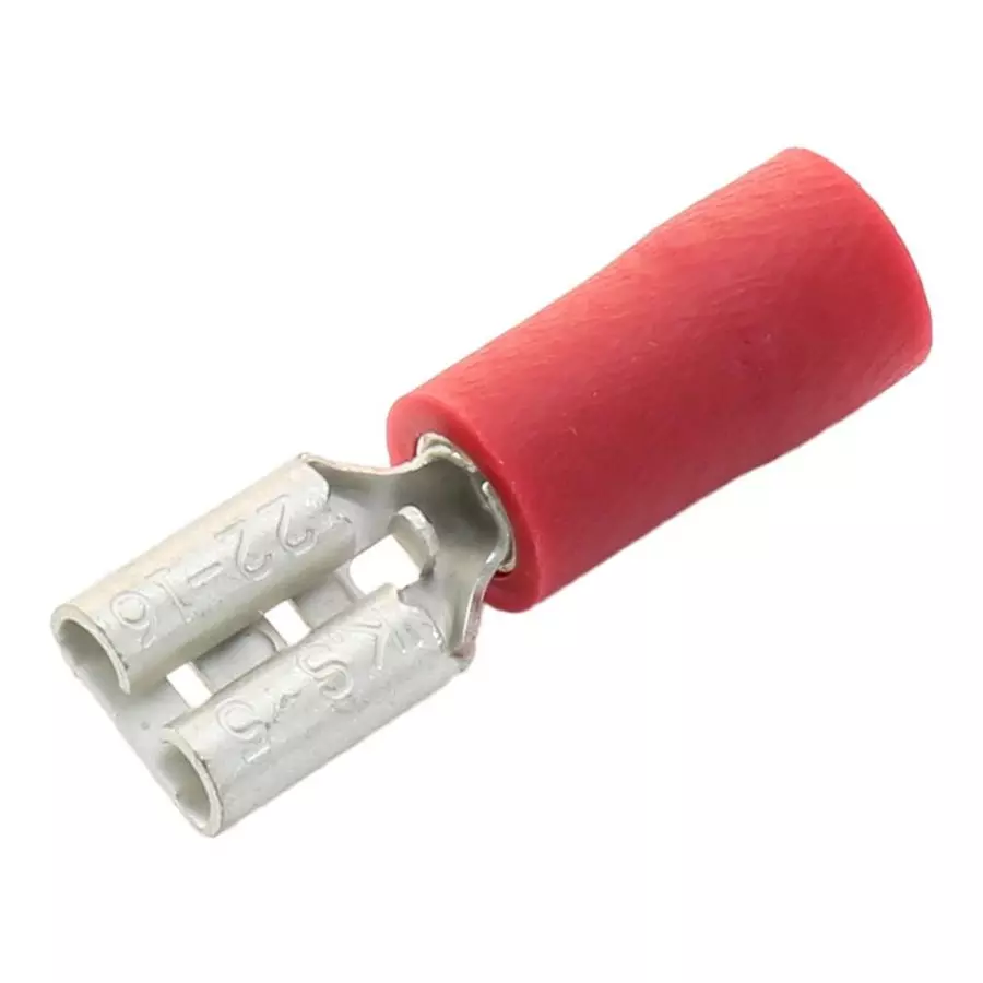 MULTICOMP PRO Quick Disconnect Crimp Terminals CRIMP TERMINAL, FEMALE, RED, PK100, FDD1-187(8) (Pack of 100)