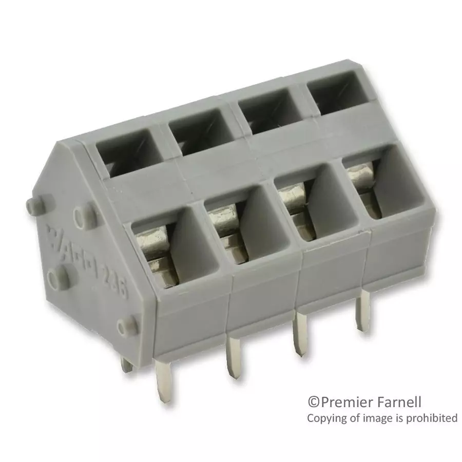 Wago TERMINAL BLOCK, PCB, 4 POSITION, 28-12AWG, 0236-0404