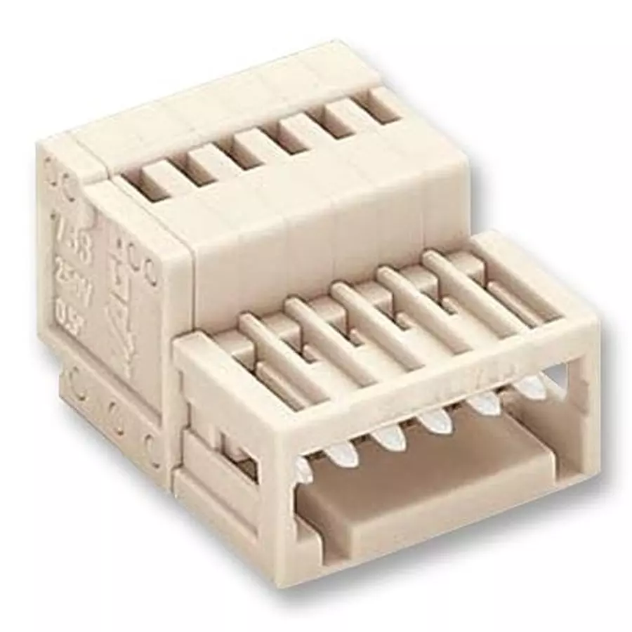 Wago PLUG, STRAIGHT, 6WAY, 733-206.