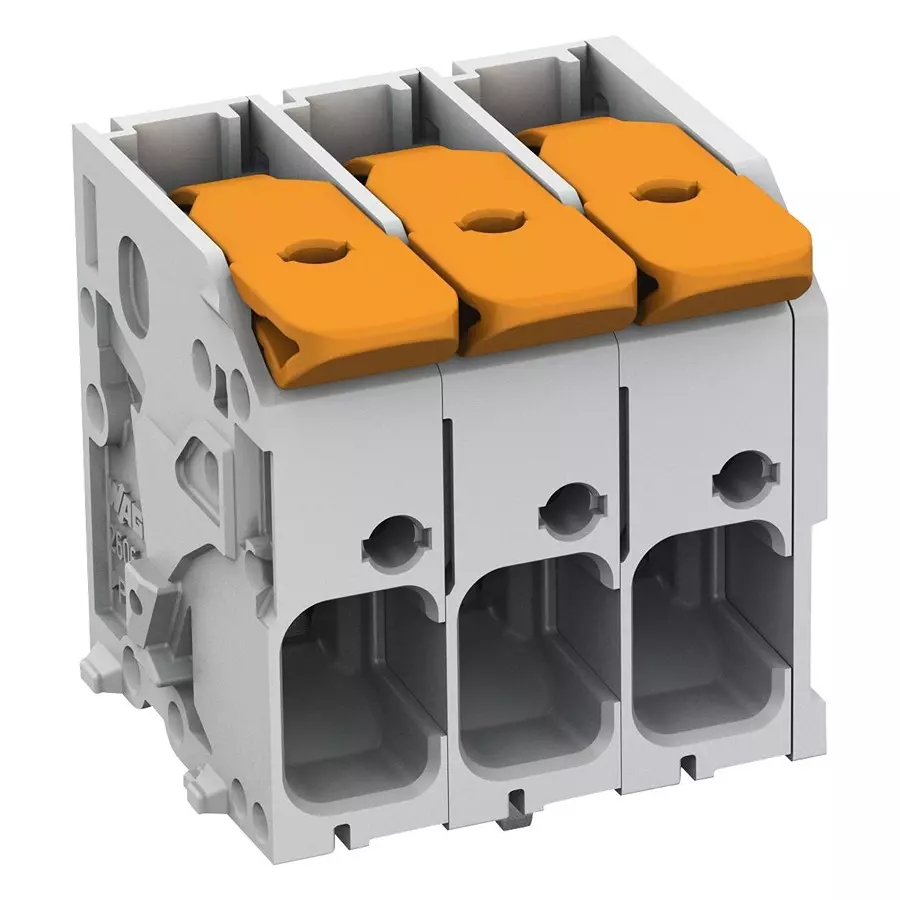 Wago TB, WIRE TO BOARD, 3POS, 24-8AWG, 2606-1103/010-000