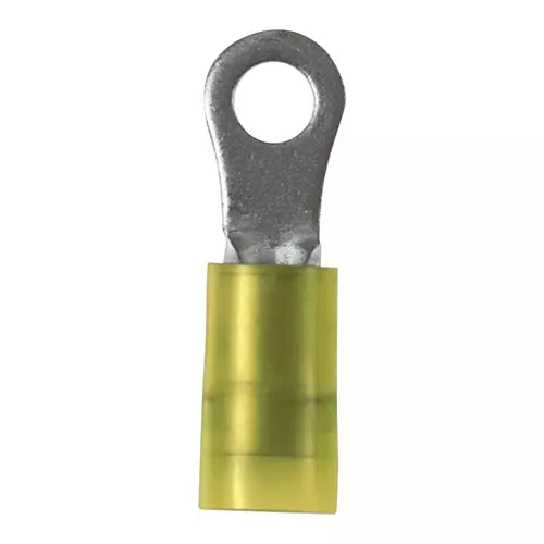 PANDUIT Ring Crimp Terminals TERMINAL, RING TONGUE, 3/8", 10AWG, YEL, PV10-38R-L