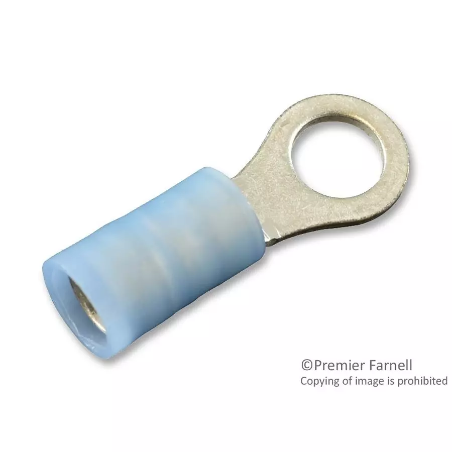 MOLEX Ring Crimp Terminals TERMINAL, RING TONGUE, #10, BLU, 14AWG 19073-0087 (Pack of 5)