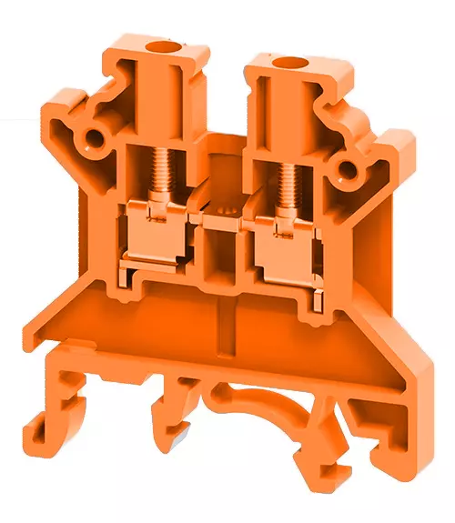Connectwell Feed Through Terminal Block 2.5 mm² Feed Through Polyamide Orange, CTS2.5UNO