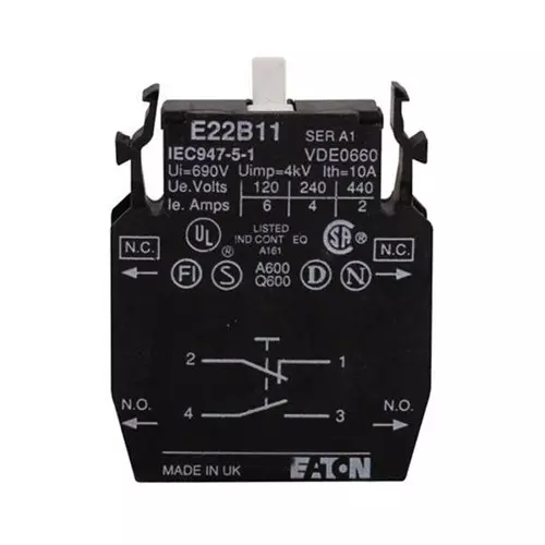 EATON Contact Block Panel Mount Quick Connect, E22B11
