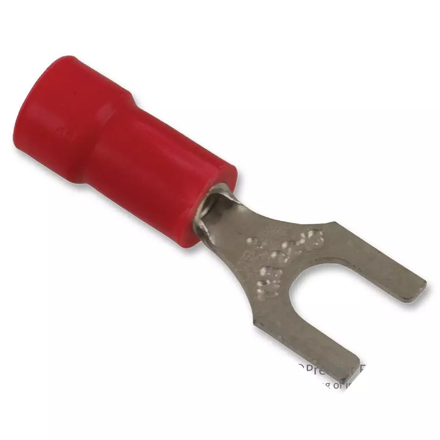 ABB - THOMAS & BETTS Terminal, Spade/Fork, #8, Crimp, Red, 18RA-8F (Pack of 100)
