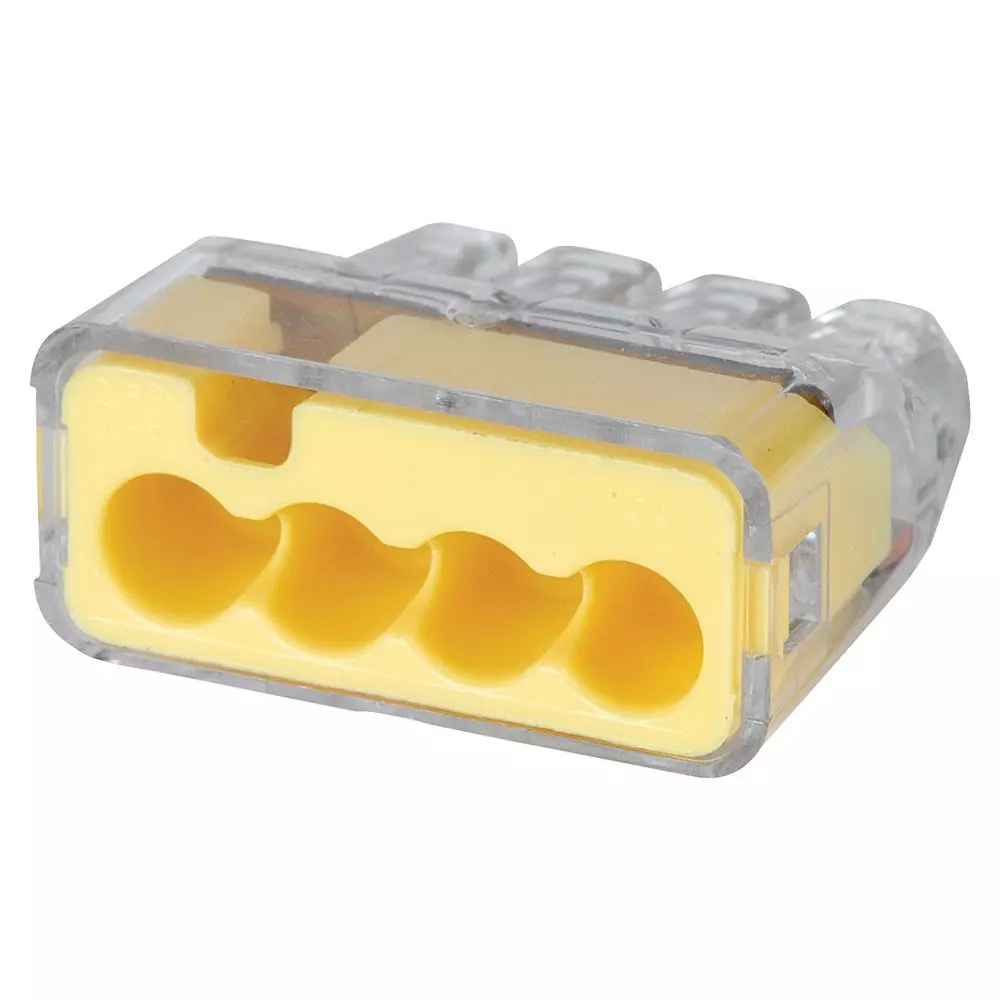 IDEAL Terminal, Wire Splice, Yl W, Push In, 30-1034J (Pack of 200)