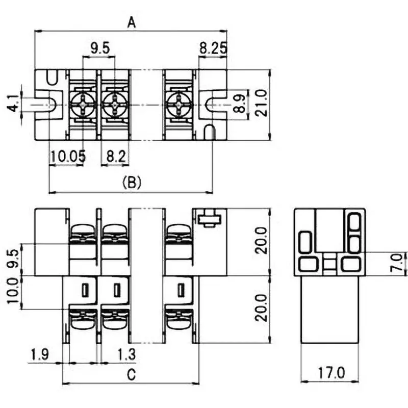 sato-parts-screw-type-terminal-block-6-pole-1000-m-or-more-dc500v-ml-5300-m4-6p