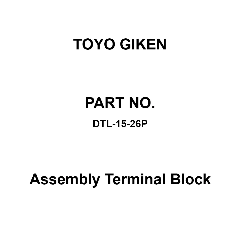 Toyo Giken Assembly Terminal Block Screw Up 1 Stage 8 mm Spacing DIN35 mm 26 Pole, DTL-15-26P