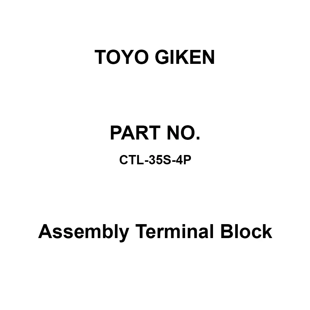 Toyo Giken Assembly Terminal Block Self-Up 1 Stage 14 mm Spacing C Type 20 mm Rail 4 Pole, CTL-35S-4P