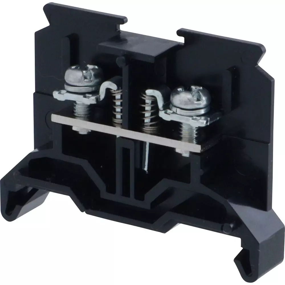 Toyo Giken Rail Mounting Terminal Block PTU Series 600 V AC/DC Screw Type Insulation Resin Black 16 mm Spacing M3×7.3 Screw 11/15 A A JIS, PTU-10