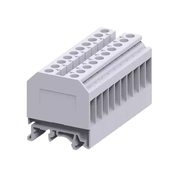 Connectwell Screw Clamp Distribution Terminal Block 6 mm² Size 20 Connection 1 Level Polyamide Green, CMDB6/10GN