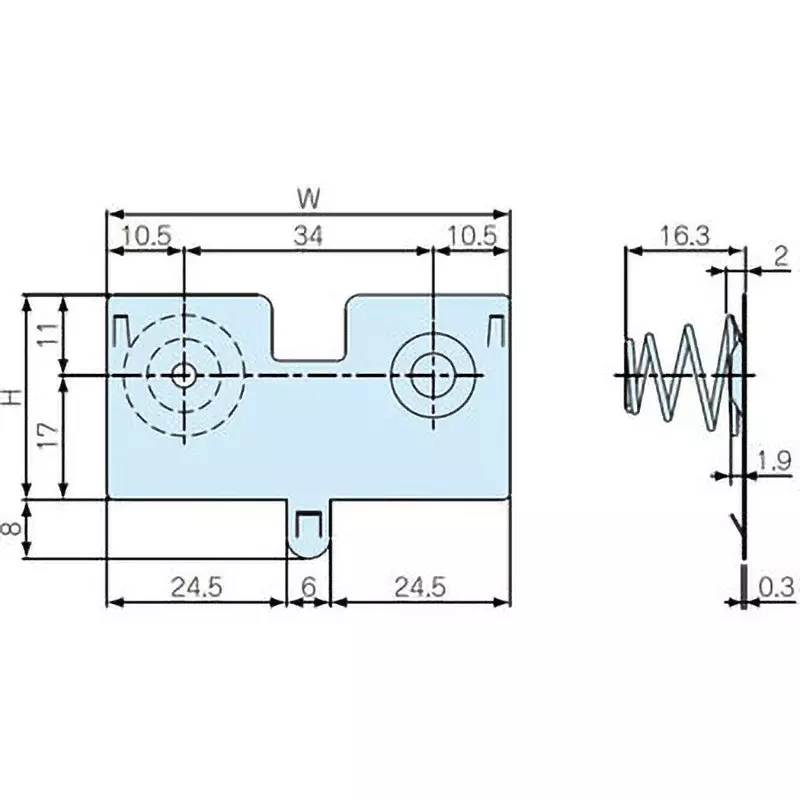 TAKACHI Battery Spring Terminal SUS304 Spring Material Brass Material, IT-1WM (Pack of 10)