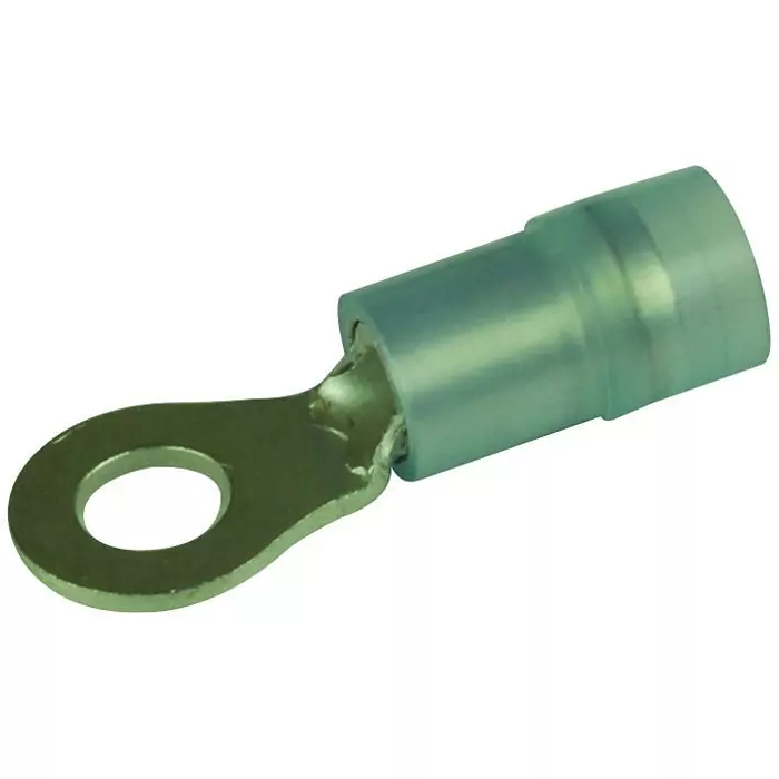 MULTICOMP PRO Ring Crimp Terminals TERMINAL, RING TONGUE, #8, CRIMP, BLUE, MC29547 (Pack of 100)