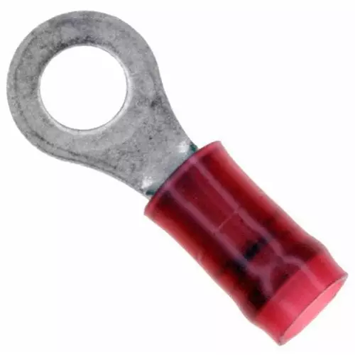 MULTICOMP PRO Ring Crimp Terminals TERMINAL, RING TONGUE, #4, CRIMP, RED, MC29552 (Pack of 100)