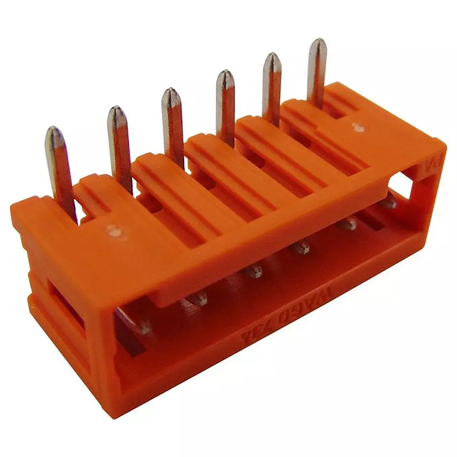 Wago TERMINAL BLOCK, R/A, HEADER, 6POS, TH, 734-266